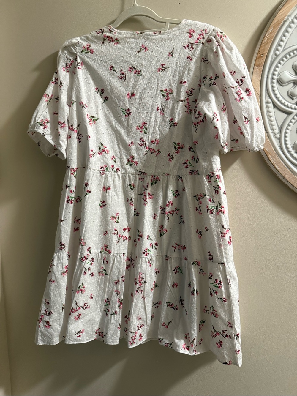 CeCe White Mini Dress with Pink Floral Print - Picture 9 of 9